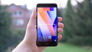 black huawei android smartphone