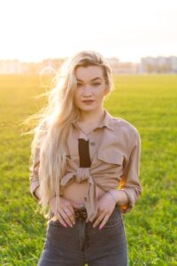 portrait of blonde woman