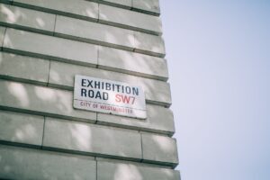 address plate on wall of building in city of westminster london