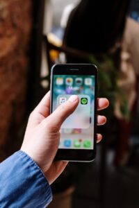 person holding an iphone