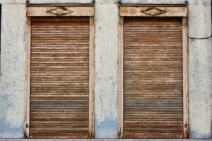 rusted window shutters