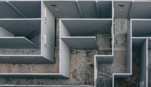 gray wooden maze