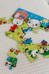 close up of incomplete puzzles