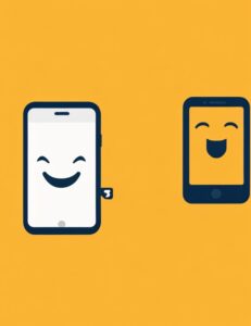 DreamShaper v7 A minimalist illustration featuring two smartph 2 1