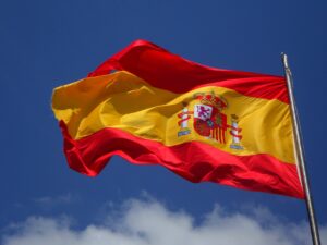 spain flag in pole