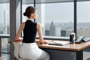 Absolute Reality v16 A sophisticated woman sits at a sleek mod 0 7