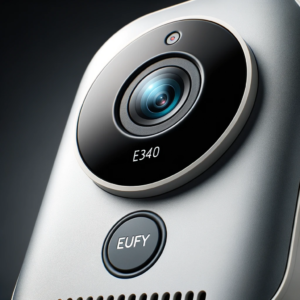 DALL·E 2023 10 09 08.11.01 Close up photo of the Eufy Beveiliging Video Deurbel E340 showcasing its sleek design and button 1