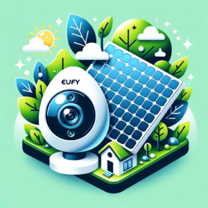DALL·E 2023 10 09 08.34.59 Vector design showing the Eufy Security S220 Solocam Zonneveiligheidscamera and its solar panel emphasizing its eco friendly nature 23