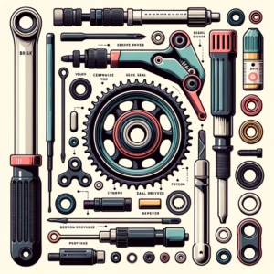 DALL·E 2023 10 12 08.20.13 Vector diagram showing the components of the Risk Bicycle Fork Seal Driver Tool Kit with labels 1