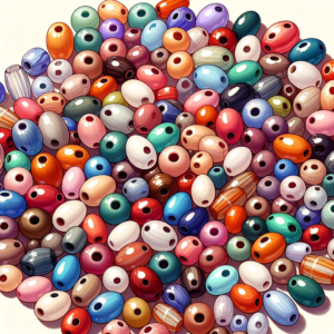 DALL·E 2023 10 18 19.10.07 Illustration of a collection of 4 8mm oval shaped acrylic beads in various colors 17