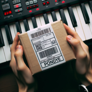 DALL·E 2023 10 18 20.59.39 photo of a package with a tracking code label 17