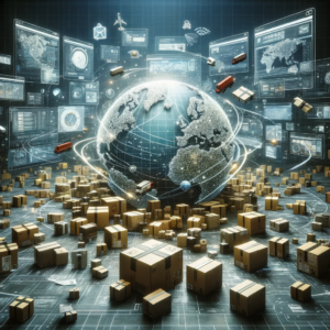 DALL·E 2023 11 08 05.11.00 An abstract concept of online shopping and package delivery. The image should capture a multitude of packages in transit symbolizing the global natur 1