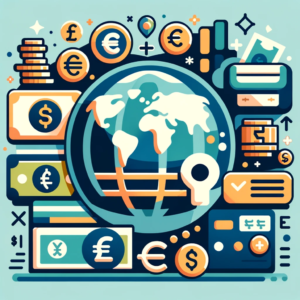 DALL·E 2023 11 16 06.33.40 A versatile and engaging graphic suitable for a series of blog posts about the benefits of a free multi currency bank account. The image should includ 1 4