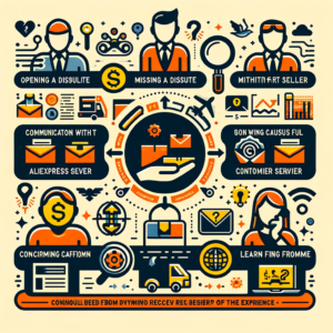 DALL·E 2023 11 17 05.18.55 An informative graphic for a blog post about handling missing orders on AliExpress. The image should include icons or symbols representing opening a d 1