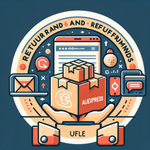 DALL·E 2023 11 28 21.41.29 An informative and friendly blog header image focusing on online shopping returns and refunds particularly for purchases from AliExpress. The image s 1