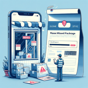 DALL·E 2023 11 29 21.13.58 An illustrative image for a blog about handling missed packages from online purchases specifically from AliExpress. The image should depict a missed 1
