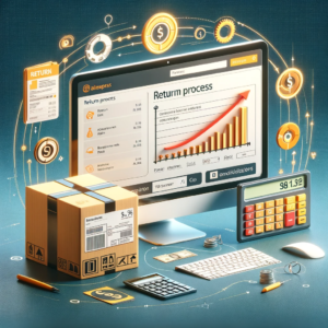 DALL·E 2023 12 02 13.07.30 An image representing the process of returning an online purchase specifically focusing on returning a product to AliExpress. The image should depict 1