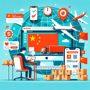 DALL·E 2023 12 15 05.01.01 Een illustratie die het proces van online winkelen bij Chinese webwinkels en de uitdagingen van internationale pakketbezorging weergeeft. De afbeeldin 1