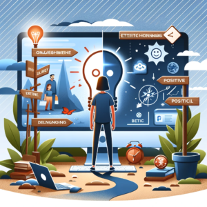 DALL·E 2024 01 27 20.58.53 An illustration representing the concept of encouraging positive behavior and self improvement in the context of online shopping. The image depicts a 1