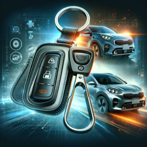 DALL·E 2024 01 29 05.48.20 An illustration of a high quality Zinc Alloy Car Remote Keychain Case Full Cover Holder Shell designed for Kia Sportage Ceed Sorento Cerato Forte KX3 1