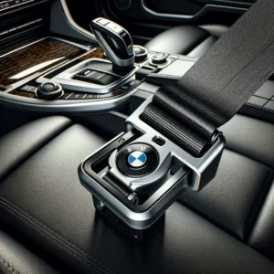 DALL·E 2024 02 06 05.05.09 An image showcasing the NICECNC Safety Belt Handover Attachment Extender as an essential upgrade for car interior specifically designed for BMW E92 3 1 1