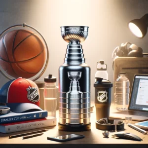 DALL·E 2024 02 06 05.58.42 An image showcasing a stylish and practical Stanley Cup drink cup designed for everyday use by ice hockey fans. The visual should highlight the cups 1