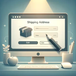 DALL·E 2024 02 06 08.21.40 A visually appealing and informative illustration highlighting the importance of keeping your shipping address up to date for online shopping. The ima 1