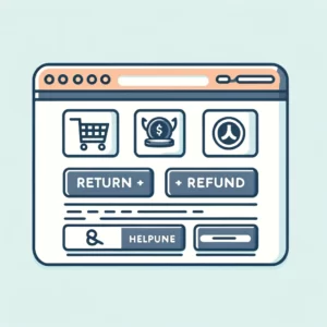DALL·E 2024 02 20 04.40.37 A simple and clear illustration of a customer service web page from an online shopping platform showing the return and refund options. The page inclu 1