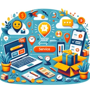 DALL·E 2024 02 25 16.48.31 Een afbeelding die het thema van klantenservice en communicatie op AliExpress symboliseert. De afbeelding moet een vriendelijke en behulpzame sfeer ui 1