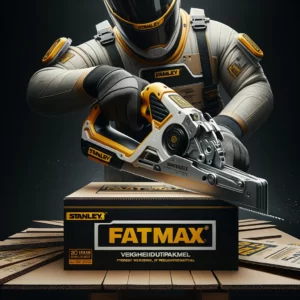DALL·E 2024 02 29 06.32.16 Een Stanley Fatmax veiligheidsuitpakmes prominent weergegeven tegen een achtergrond die de veelzijdigheid en robuustheid van het mes benadrukt. Het m 1