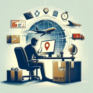 DALL·E 2024 03 05 18.49.51 Create an image that represents the anticipation and challenges of tracking online orders from international websites like AliExpress depicting a per 1