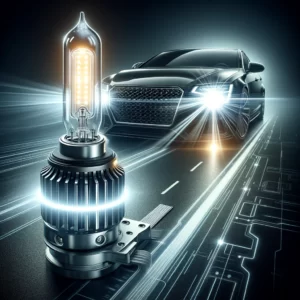 DALL·E 2024 03 06 05.54.18 Design an image that showcases advanced LED headlight technology emphasizing the bright efficient lighting they provide for vehicles. The visual sho 1