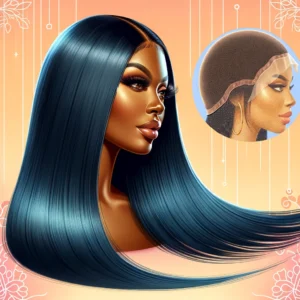 DALL·E 2024 03 27 05.51.08 Create a vibrant and detailed illustration showcasing a glueless wig that features a 13x6 HD lace frontal and is made from real human hair. The wig ex 1
