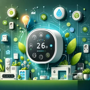 DALL·E 2024 03 27 08.13.39 Create an engaging and detailed illustration showcasing the Shelly Plus 2PM Smart Home WiFi Relay. The image should capture a modern smart home enviro 1
