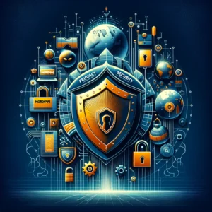 DALL·E 2024 03 30 06.42.33 Visualize an image that encapsulates the concept of online privacy and security highlighting the protective features of NordVPN. The image should sym 12