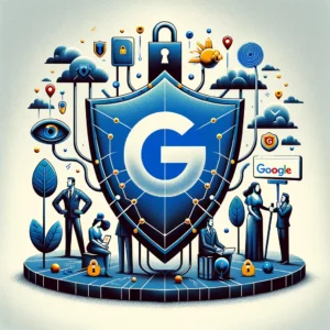 DALL·E 2024 03 30 07.34.25 Visualize an image that illustrates the importance of protecting your privacy against data collection by Google highlighting how NordVPN can help sec 6