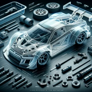 DALL·E 2024 03 30 16.54.28 Visualize a detailed plastic body shell designed for an RC car suitable for models like MINI Q XRX DRZ TG MK3 DZ01 RW00 TRC LSD DriftArt and Wlt 1