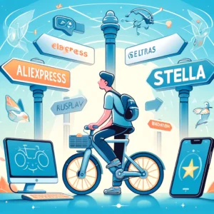 DALL·E 2024 04 01 07.29.22 Een illustratie die de zoektocht naar een elektrische fiets display symboliseert met een focus op het nemen van de juiste beslissing tussen bestellen 1