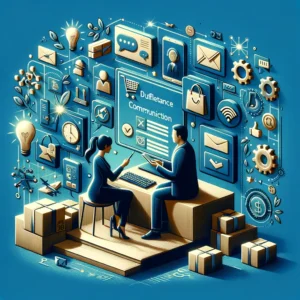 DALL·E 2024 04 06 16.24.31 Create an image that symbolizes guidance and support in the realm of online shopping focusing on dealing with challenges such as receiving incorrect 1