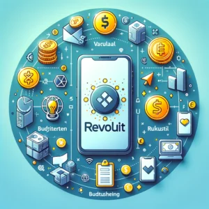 DALL·E 2024 04 09 08.55.06 Een moderne en gestileerde afbeelding die het concept van digitaal bankieren met Revolut illustreert zonder gebruik van tekst. De afbeelding toont ee 5