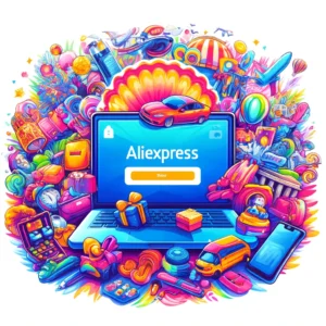 DALL·E 2024 04 15 07.50.12 A vibrant and colorful illustration suitable for a blog about online shopping on AliExpress. The image should depict a variety of products like electr 1