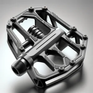 DALL·E 2024 04 24 08.16.12 A realistic and detailed illustration of a stylish and high performance aluminum bike pedal. The pedal should be showcased from a low angle to emphasi 1