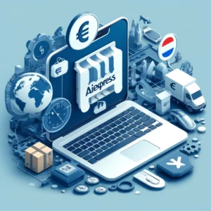 DALL·E 2024 05 01 13.33.49 A professional and engaging image that represents the concept of online shopping on AliExpress specifically targeting the Dutch market. The image sho 1