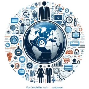 DALL·E 2024 05 01 13.51.56 A professional and inspiring image representing global customer support and online shopping assistance tailored for an English speaking audience. The 1