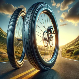DALL·E 2024 05 04 09.42.06 A digital illustration for a blog about Continental Ultra Sport III Grand Sport Race bicycle tires. The image should depict a dynamic and realistic sc 1