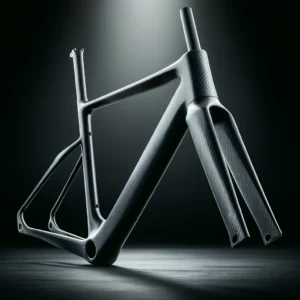 DALL·E 2024 05 15 05.28.51 An image of a high quality carbon frame rim brake road bike frame. The frame should appear sleek and aerodynamic emphasizing its lightweight and dura 1