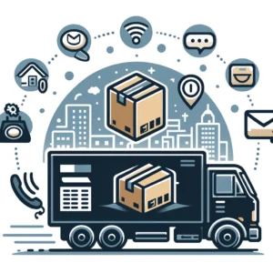 DALL·E 2024 05 15 08.02.30 An illustration showing a delivery truck with packages highlighting common delivery issues like incorrect addresses. The image should include symbols 1