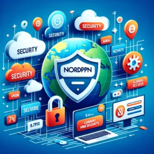 DALL·E 2024 05 15 08.20.07 An image showcasing NordVPN highlighting its features such as strong security global servers and user friendly interface. The image should include 1