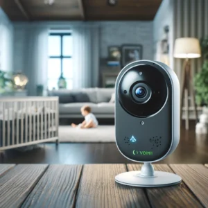 DALL·E 2024 05 17 08.02.19 A compact A9 wireless WiFi camera designed for home security monitoring infants and pets. The camera is sleek and small ideal for discreet placement 1