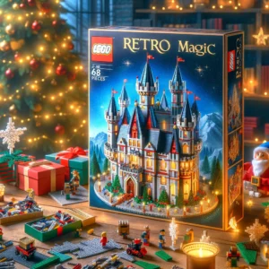 DALL·E 2024 05 26 07.57.33 A detailed and vibrant image of the Diamond MOC Blocks Sets Retro Magic Medieval Castle Building Bricks. The scene should showcase the intricate detai 1
